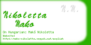 nikoletta mako business card