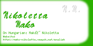 nikoletta mako business card